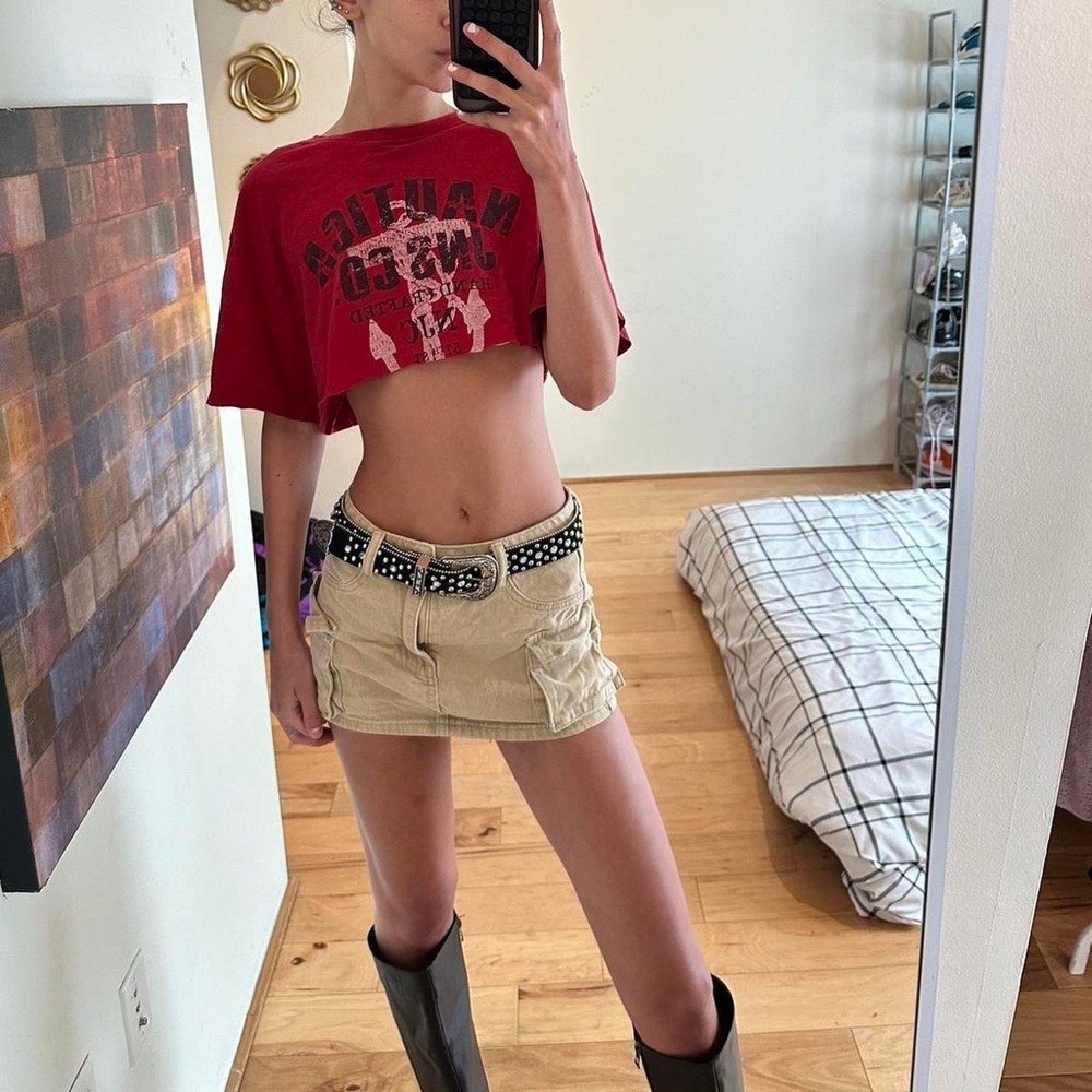 Stylish Tan Mini Skirt